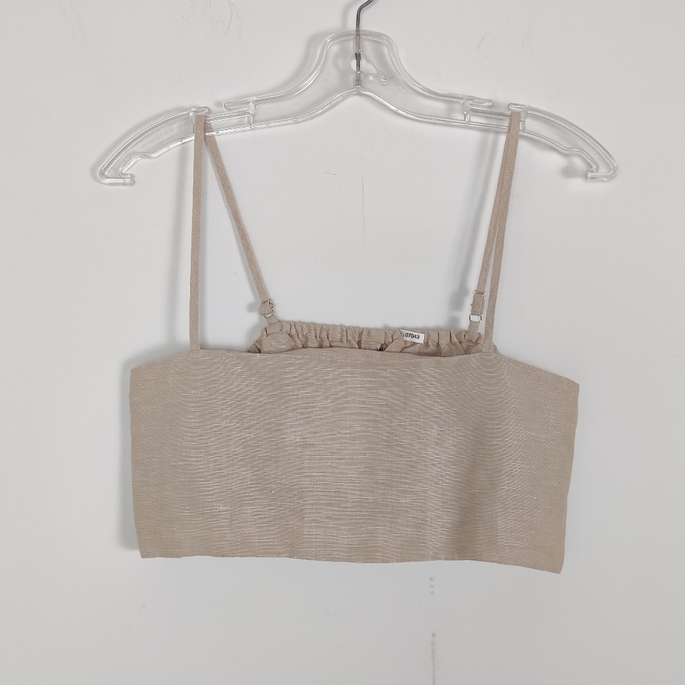 Lisa Maree Women's Linen Cotton Crop Tank Top Size Large NEW Bohemian Y2K